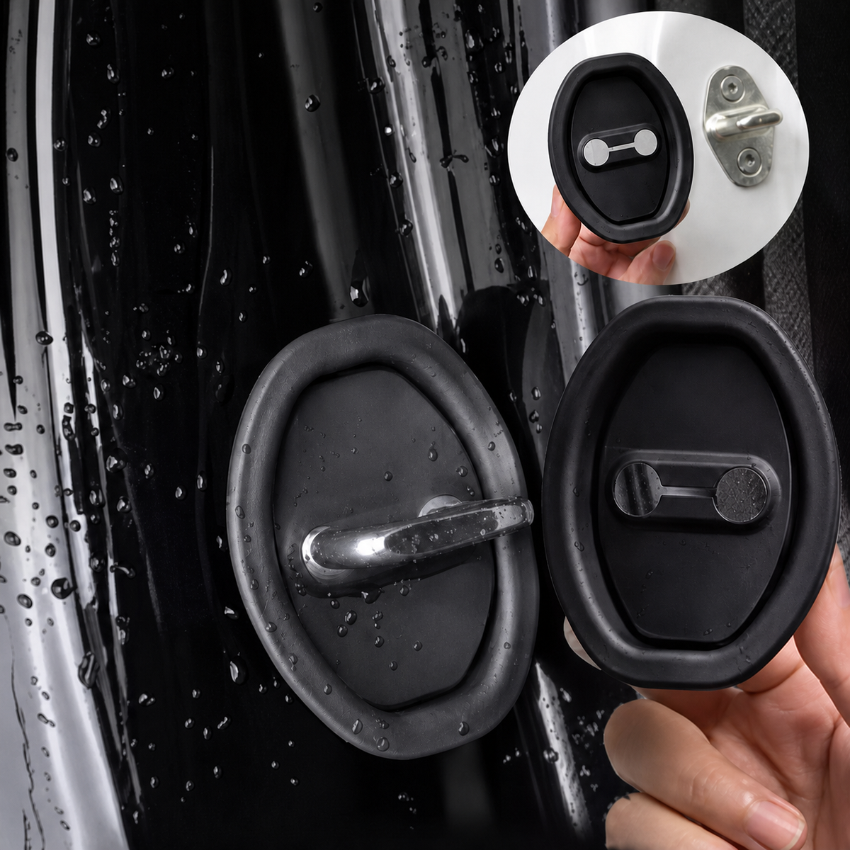 Silicone door lock damper in the rain, water resistant